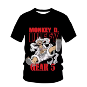 Anime One Piece Monkey D. Luffy Gear 5 T-Shirt For Children