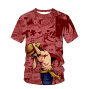 Anime One Piece Monkey D. Luffy T-Shirt For Children