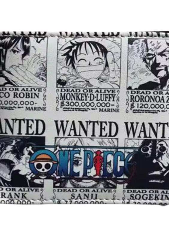 Anime One Piece Wanted Characters Printed PU Leather Wallet