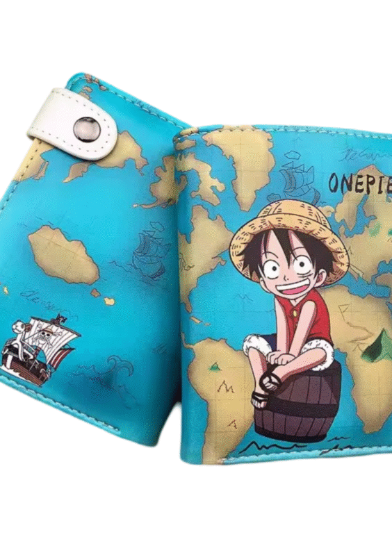 Anime One Piece Luffy Blue Wallet