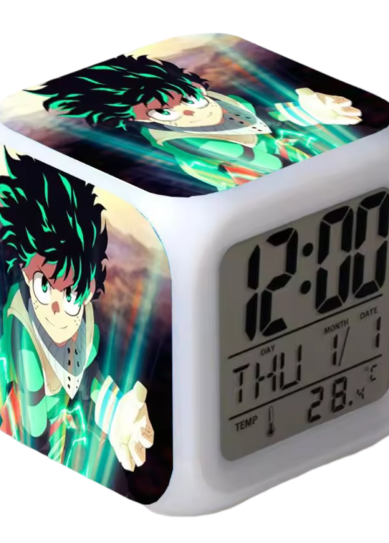 Anime My Hero Academia Izuku Midoriya Printed 7 Color Flash Digital Clock
