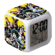Anime My Hero Academia Characters Printed 7 Color Flash Digital Clock
