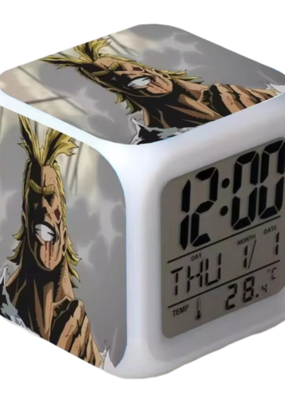 Anime My Hero Academia All Might Printed 7 Color Flash Digital Clock