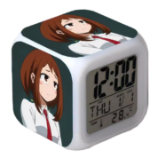 Anime My Hero Academia Ochaco Uraraka Printed 7 Color Flash Digital Clock