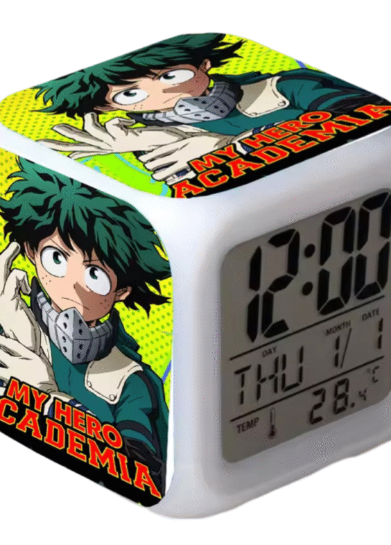 My Hero Academia Anime Izuku Midoriya Printed 7 Color Flash Digital Clock