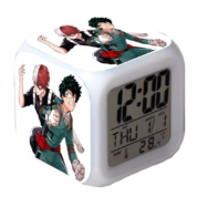 Anime My Hero Academia Shoto Todoroki Vs Izuku Midoriya LED Alarm Clock