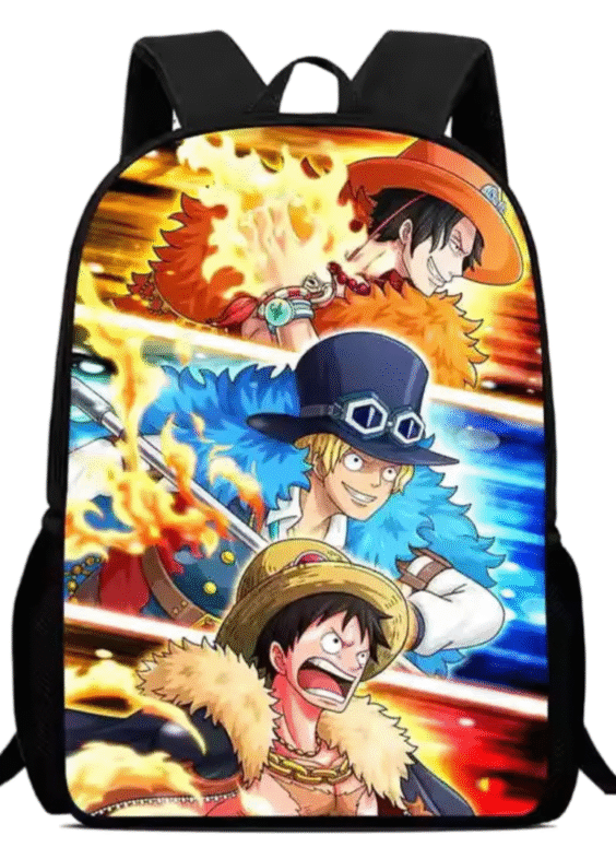 Anime One Piece Luffy And Ace With Sabo Backpack