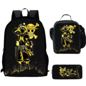 3Pcs/set Anime One Piece Luffy With Symbol Backpack