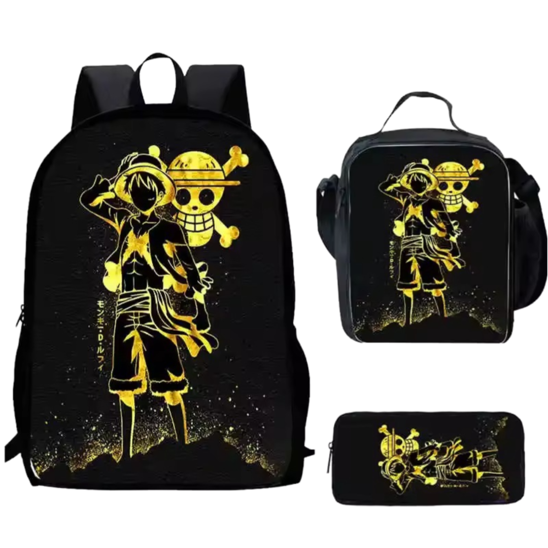 3Pcs/set Anime One Piece Luffy With Symbol Backpack 3Pcs/set Anime One Piece Luffy With Symbol Backpack