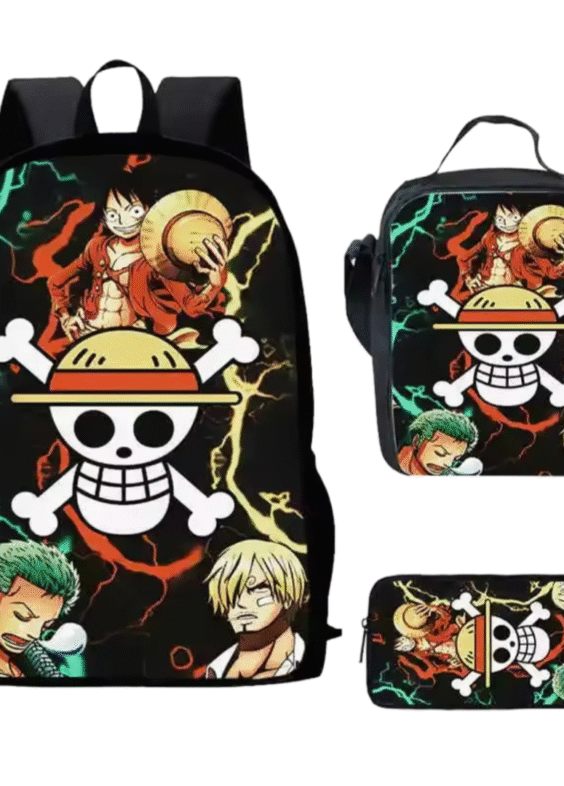 3Pcs/set One Piece Anime Straw Hat Pirates Backpack