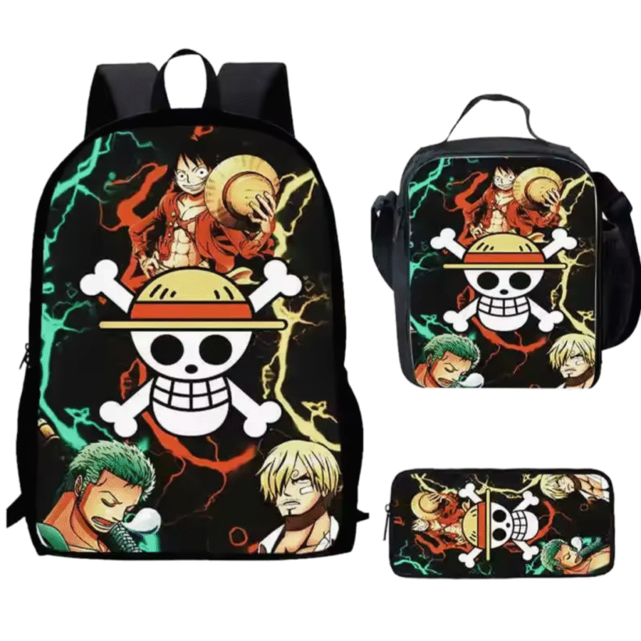 3Pcs/set One Piece Anime Straw Hat Pirates Backpack 3Pcs/set One Piece Anime Straw Hat Pirates Backpack