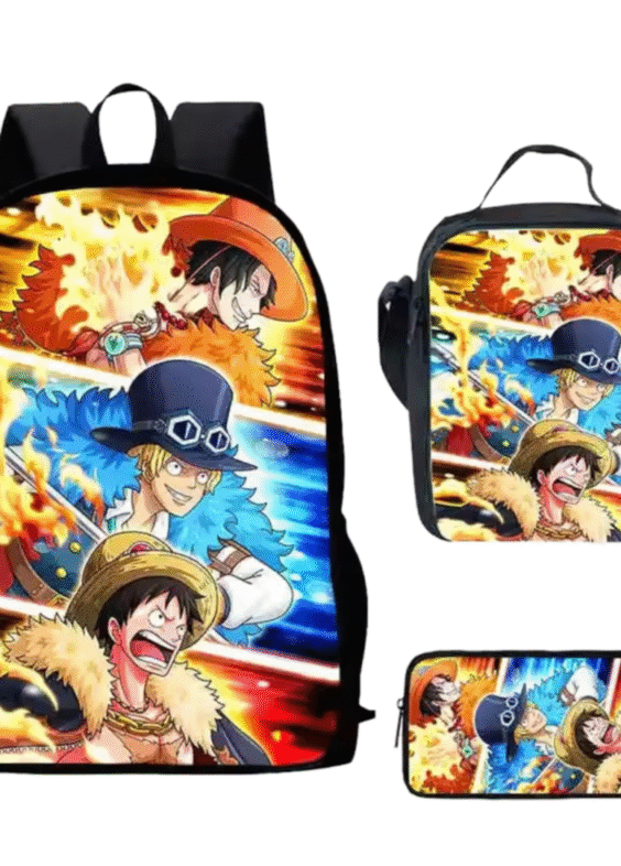 3Pcs/set Anime One Piece Luffy And Ace With Sabo Backpack