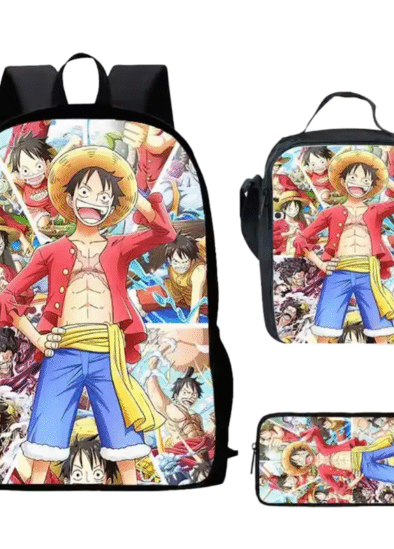 3Pcs/set One Piece Luffy Anime School Backpack