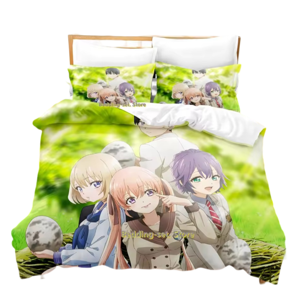 Anime A Couple Of Cuckoos Character Polyester Bedding Set Anime A Couple Of Cuckoos Character Polyester Bedding Set