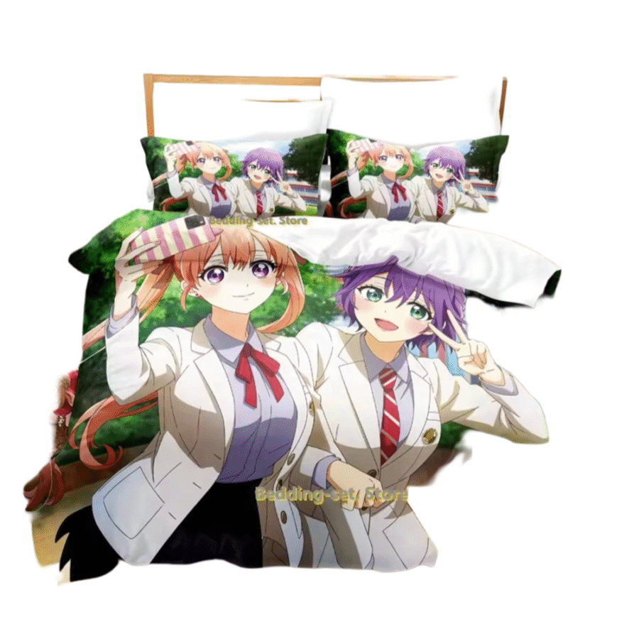 Anime Hiro Segawa And Erika Amano Bedding Set Anime Hiro Segawa And Erika Amano Bedding Set