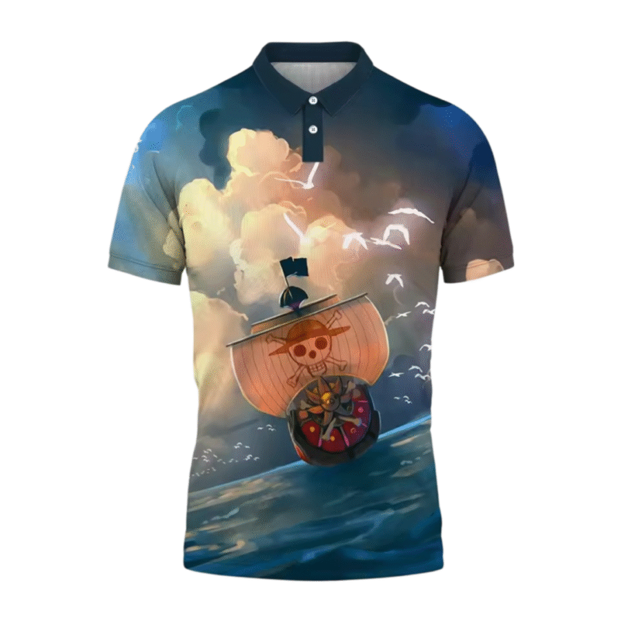 Anime One Piece Thousand Sunny Short Sleeve T-Shirt Anime One Piece Thousand Sunny Short Sleeve T-Shirt