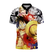 Anime One Piece Luffy Printed Short Sleeve T-Shirt