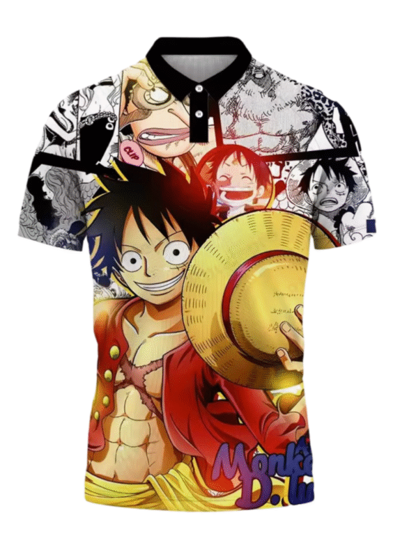 Anime One Piece Luffy Printed Short Sleeve T-Shirt