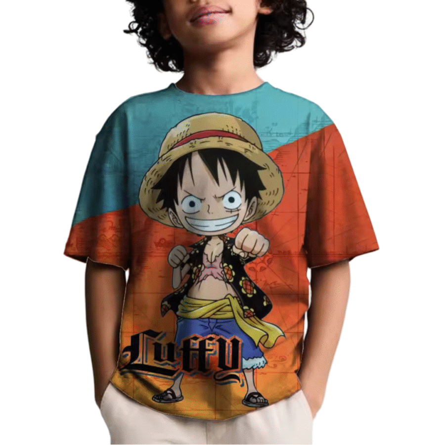Anime One Piece Luffy T-Shirt For Children Anime One Piece Luffy T-Shirt For Children