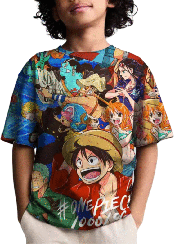 Anime One Piece Character Casual T-Shirt For Children