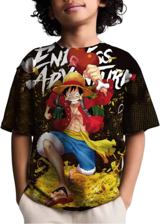 Anime One Piece Luffy Children Casual T-Shirt