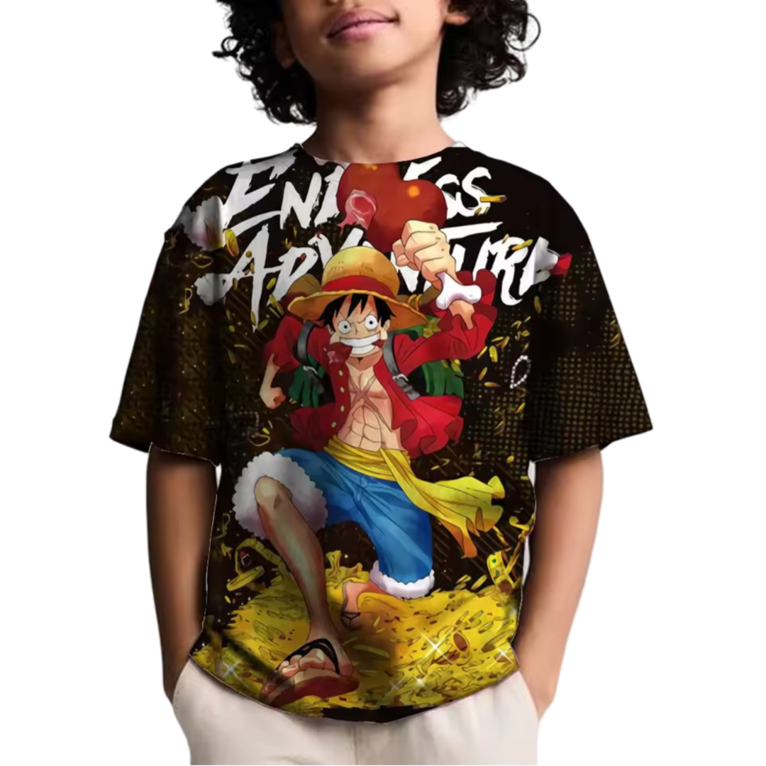 Anime One Piece Luffy Children Casual T-Shirt Anime One Piece Luffy Children Casual T-Shirt