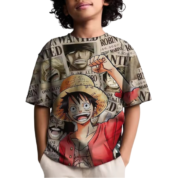 Anime One Piece Monkey D. Luffy Casual T-Shirt For Children