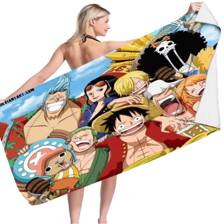 Anime One Piece Luffy With Friends Bath Towel Anime One Piece Luffy With Friends Bath Towel