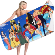 Anime One Piece Monkey D. Luffy And Friends Bath Towel