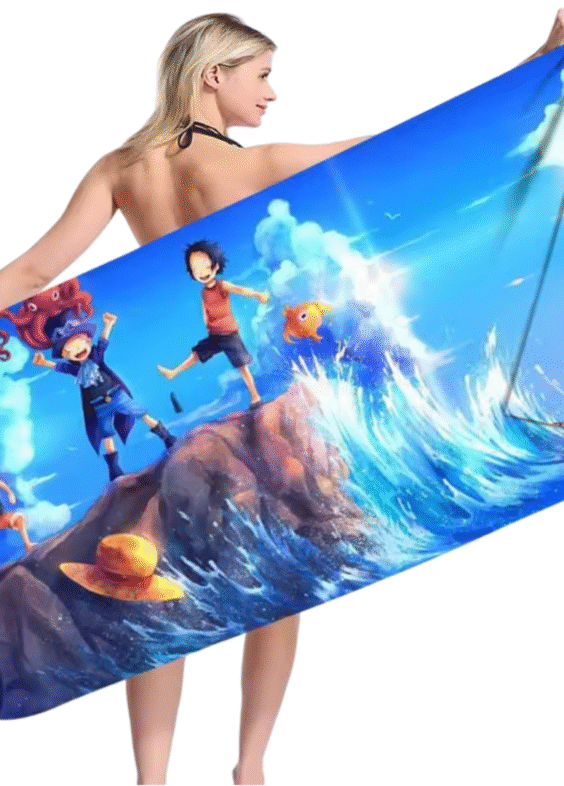 Anime One Piece Ace And Luffy With Sabo Bath Towel