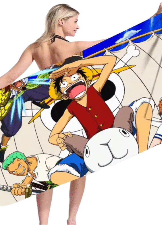 One Piece Anime Luffy And Roronoa Zoro Bath Towel