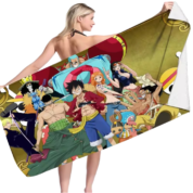 One Piece Anime Luffy With Friends Bath Towel