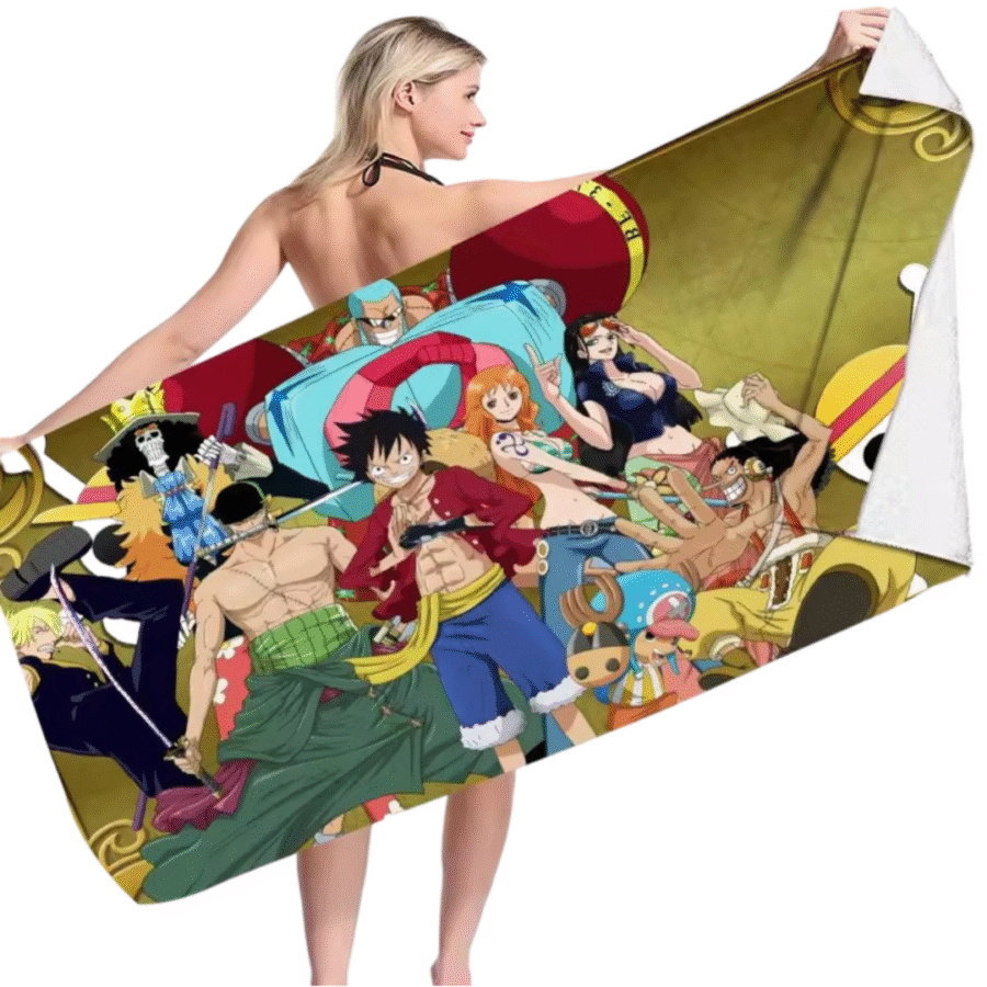 One Piece Anime Luffy With Friends Bath Towel One Piece Anime Luffy With Friends Bath Towel