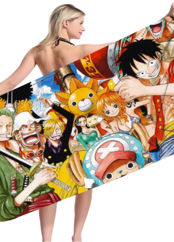 Anime One Piece Straw Hat Pirates Beach Bath Towel