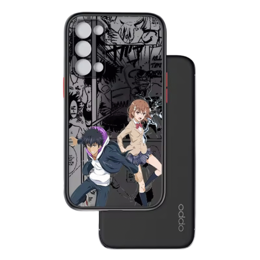 A Certain Magical Index Anime Misaka And Touma Frosted Translucent Phone Case For OPPO A Certain Magical Index Anime Misaka And Touma Frosted Translucent Phone Case For OPPO