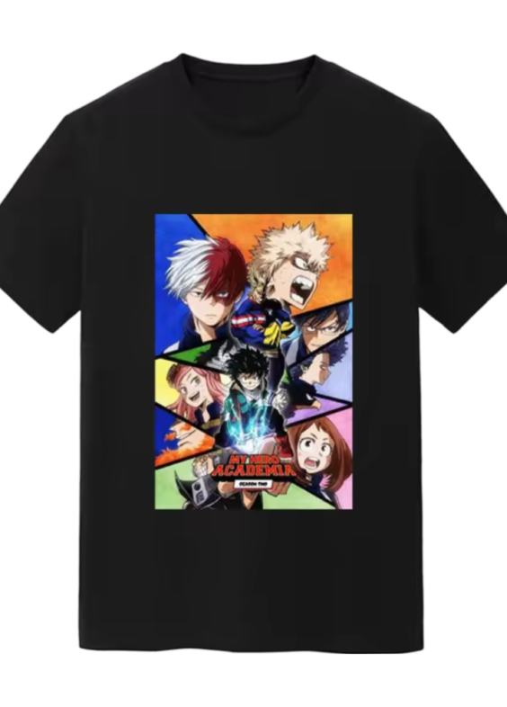 Anime My Hero Academy Characters Printed Short Sleeve T-Shirt