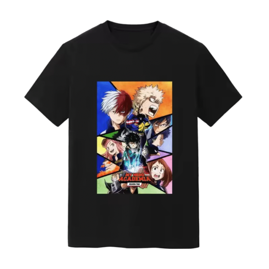 Anime My Hero Academy Characters Printed Short Sleeve T-Shirt Anime My Hero Academy Characters Printed Short Sleeve T-Shirt