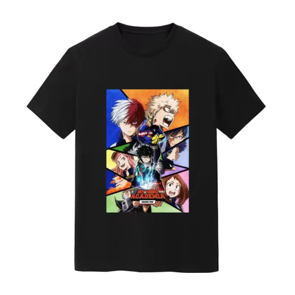 Anime My Hero Academy Characters Printed Short Sleeve T-Shirt
