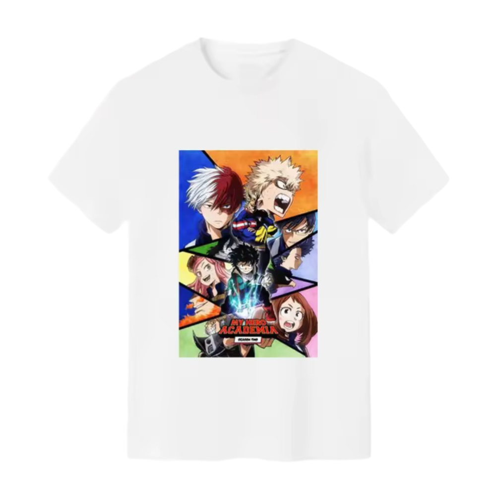 Anime My Hero Academy Characters Printed Short Sleeve T-Shirt