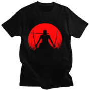 Anime One Piece Roronoa Zoro Casual Black T-Shirt