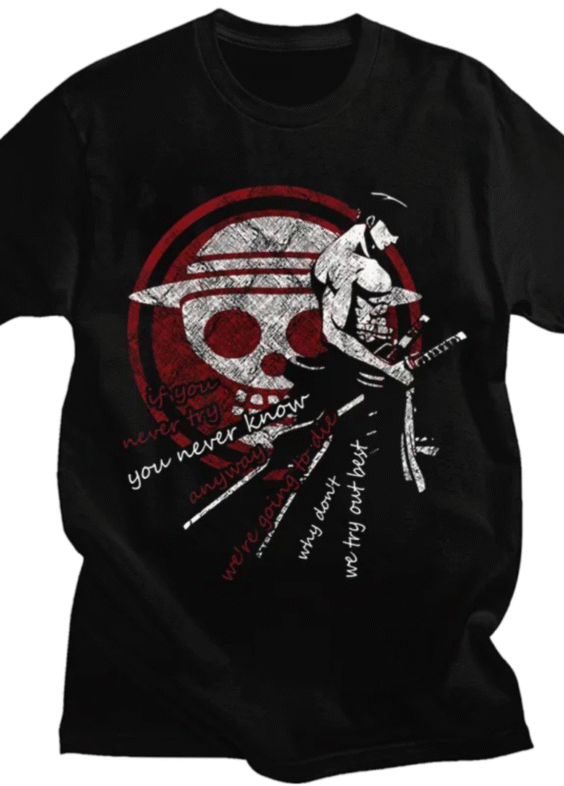 Anime One Piece Roronoa Zoro And Symbol T-Shirt