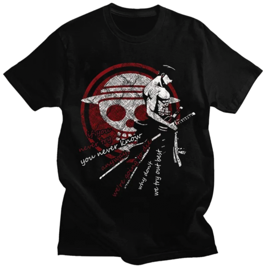 Anime One Piece Roronoa Zoro And Symbol T-Shirt Anime One Piece Roronoa Zoro And Symbol T-Shirt