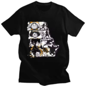 Anime One Piece Luffy Printed Black T-Shirt