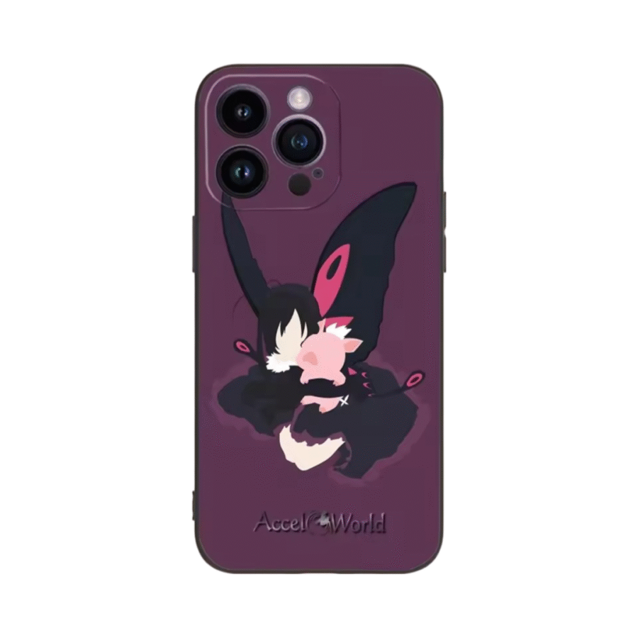 Anime Accel World Kuroyukihime With Pink Pig iPhone Case Anime Accel World Kuroyukihime With Pink Pig iPhone Case