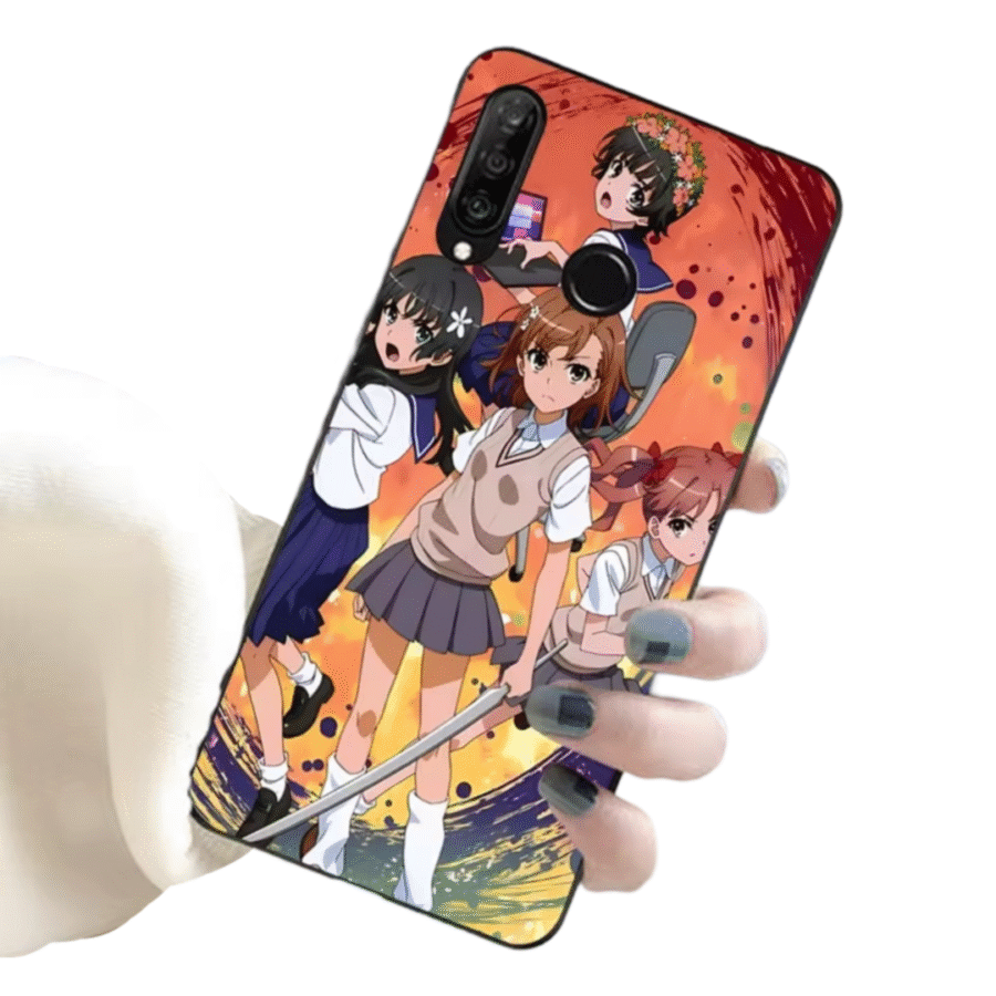 Anime A Certain Magical Index Mikoto Misaka With Friends Phone Case For Huawei Honor Anime A Certain Magical Index Mikoto Misaka With Friends Phone Case For Huawei Honor