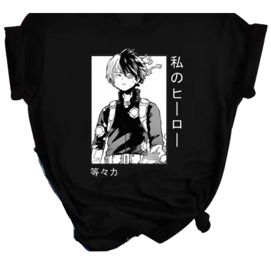 My Hero Academia Anime Shoto Todoroki Polyester T-Shirt My Hero Academia Anime Shoto Todoroki Polyester T-Shirt