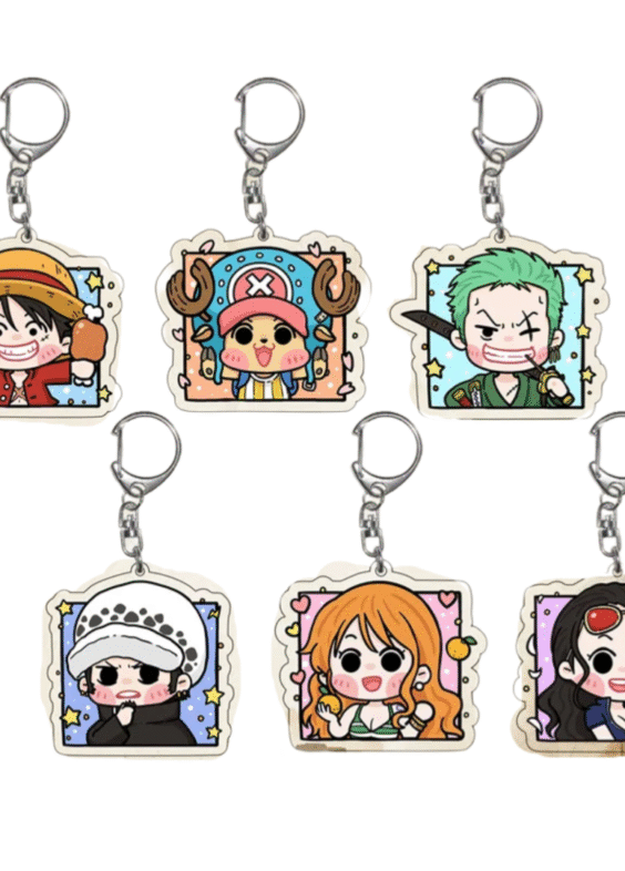9Pcs/set Anime One Piece Keychain Pendant