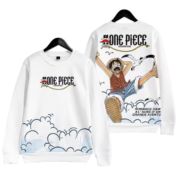 Anime One Piece Monkey D. Luffy White Sweatshirt