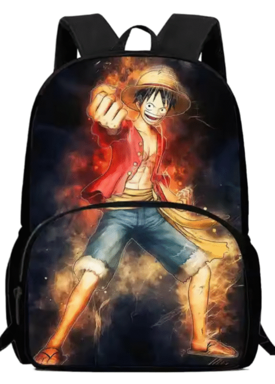 Anime One Piece Luffy Black Schoolbag