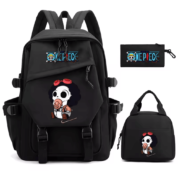 3Pcs/set One Piece Anime Baby Brook Printed Backpack